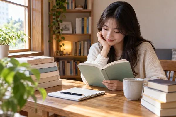 책 선택과 읽는 방식도 일정의 일부입니다 관련 AI 생성 예시 이미지