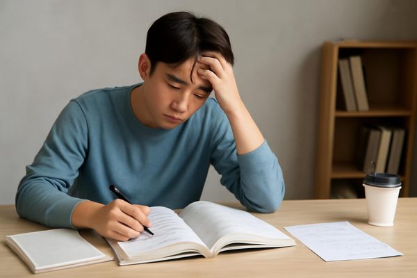 공부는 오래 했는데 실력이 오르지 않을 때 점검할 점 관련 AI 생성 예시 이미지