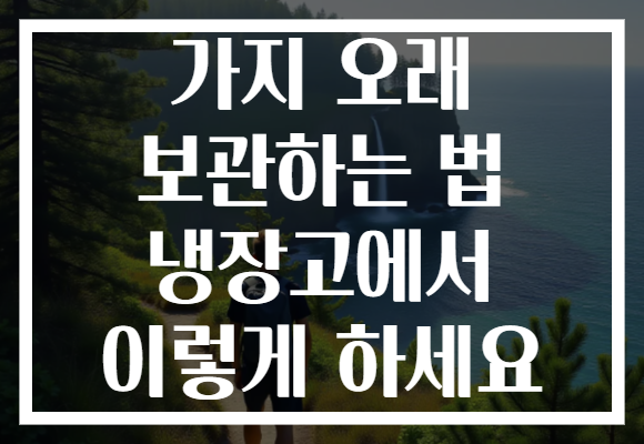 가지 오래 보관하는 법 냉장고에서 이렇게 하세요 가지 오래 보관하는 법 냉장고에서 이렇게 하세요