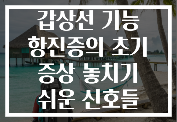 갑상선 기능 항진증의 초기 증상 놓치기 쉬운 신호들