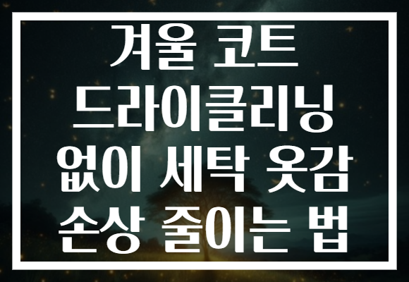 겨울 코트 드라이클리닝 없이 세탁 옷감 손상 줄이는 법 겨울 코트 드라이클리닝 없이 세탁 옷감 손상 줄이는 법