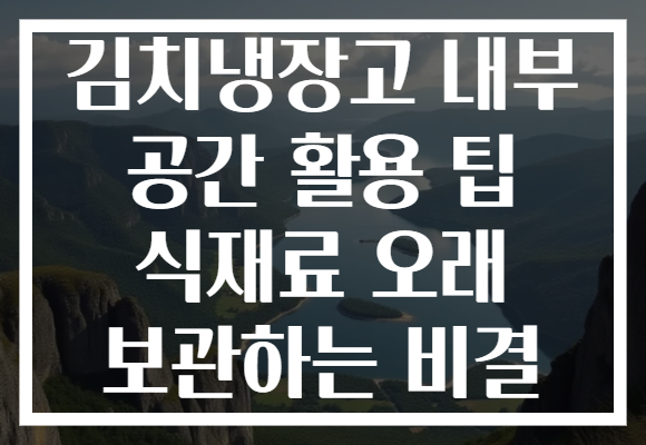 김치냉장고 내부 공간 활용 팁 식재료 오래 보관하는 비결