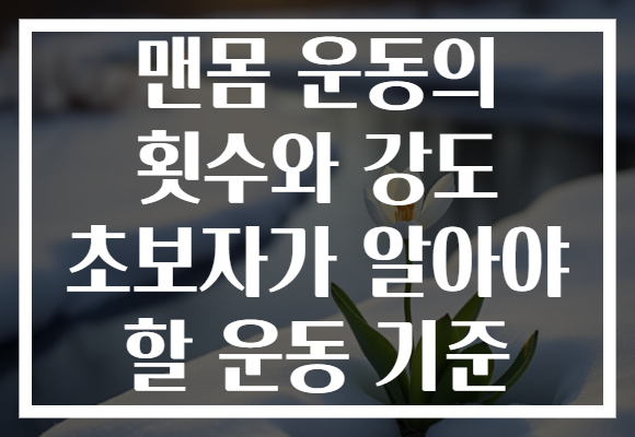 맨몸 운동의 횟수와 강도 초보자가 알아야 할 운동 기준 맨몸 운동의 횟수와 강도 초보자가 알아야 할 운동 기준