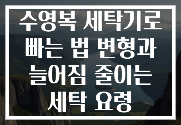 수영복 세탁기로 빠는 법 변형과 늘어짐 줄이는 세탁 요령 수영복 세탁기로 빠는 법 변형과 늘어짐 줄이는 세탁 요령