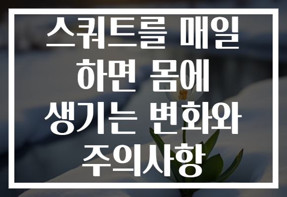 스쿼트를 매일 하면 몸에 생기는 변화와 주의사항 스쿼트를 매일 하면 몸에 생기는 변화와 주의사항