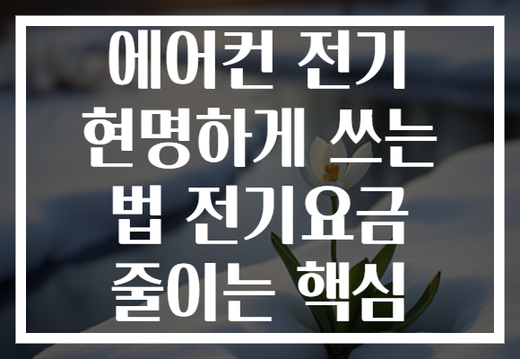 에어컨 전기 현명하게 쓰는 법 전기요금 줄이는 핵심