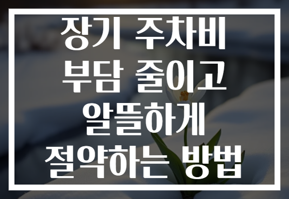 장기 주차비 부담 줄이고 알뜰하게 절약하는 방법 장기 주차비 부담 줄이고 알뜰하게 절약하는 방법