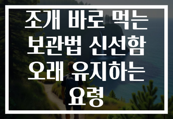 조개 바로 먹는 보관법 신선함 오래 유지하는 요령 조개 바로 먹는 보관법 신선함 오래 유지하는 요령