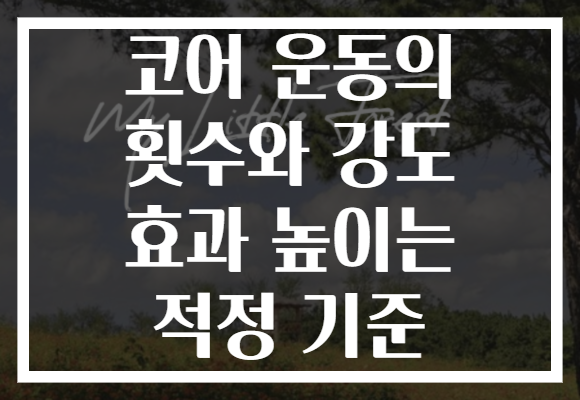코어 운동의 횟수와 강도 효과 높이는 적정 기준