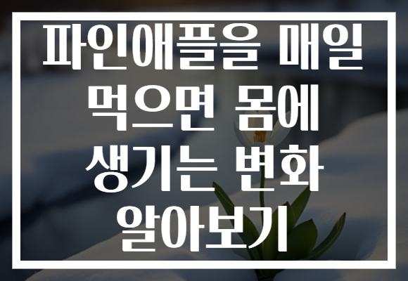 파인애플을 매일 먹으면 몸에 생기는 변화 알아보기