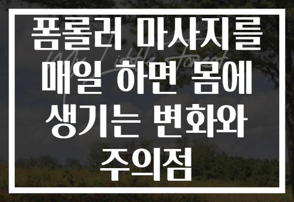 폼롤러 마사지를 매일 하면 몸에 생기는 변화와 주의점 폼롤러 마사지를 매일 하면 몸에 생기는 변화와 주의점