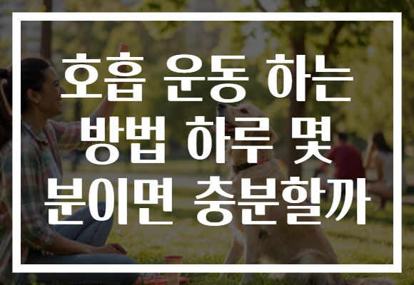 호흡 운동 하는 방법 하루 몇 분이면 충분할까 호흡 운동 하는 방법 하루 몇 분이면 충분할까