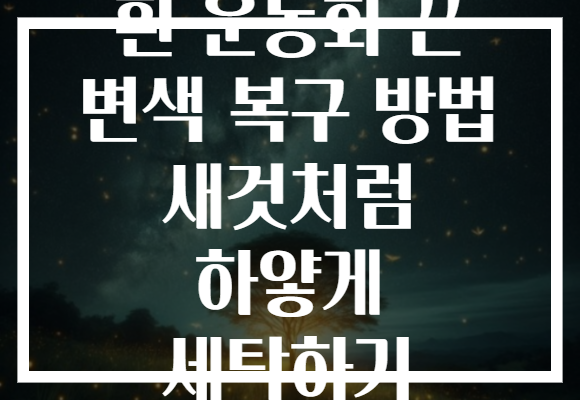 흰 운동화 끈 변색 복구 방법 새것처럼 하얗게 세탁하기