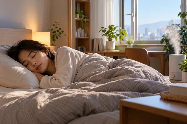수면과 실내 환경은 눈 건강에 어떻게 영향을 줄까요? 관련 AI 생성 예시 이미지